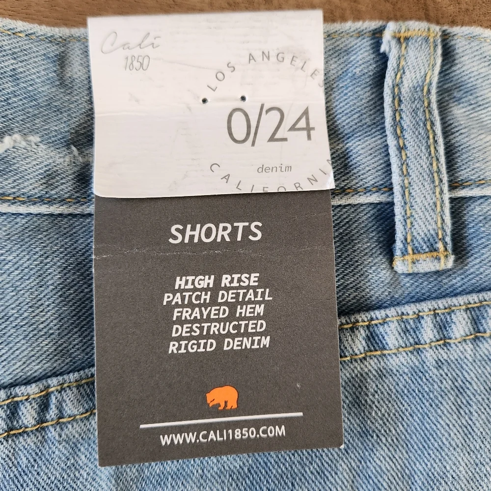 Cali 1850 Cutoff High Waist Jean Shorts - Picture 6 of 12